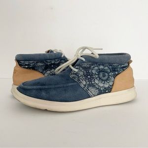 UGG Hulman Bandana Blue Suede Denim Leather Chukka Ankle Sneakers Shoes